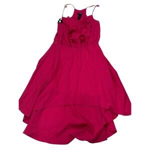 Bisou Bisou Fuschia High Low Ruffled Dress Size 10